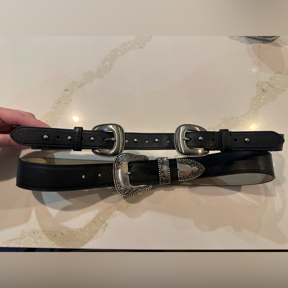 Bundle deal 2 Black Leather Belts